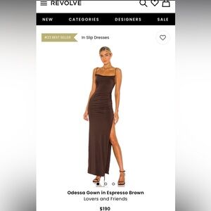 Lovers and friends Odessa gown- espresso brown